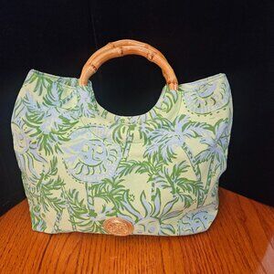 Brand NWT Lilly Pulitzer Bag with Bamboo Handles